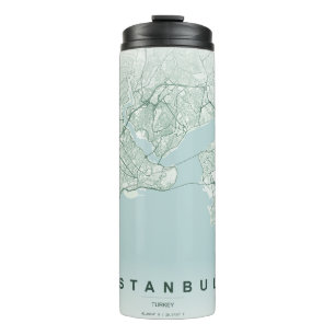 Istanbul Turkey City Map Minimal Design Thermal Tumbler
