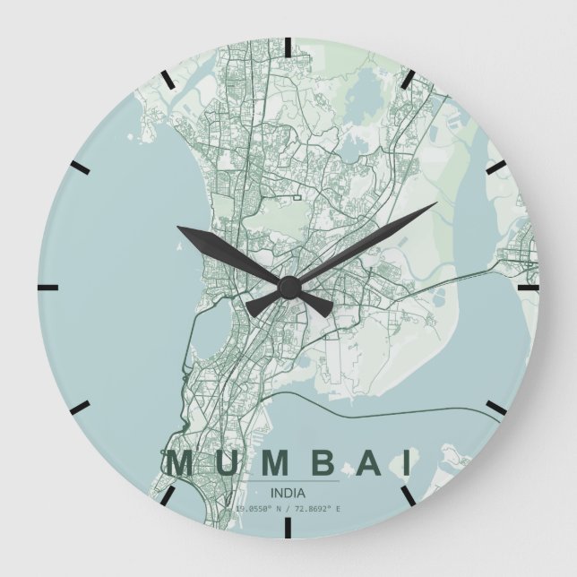 Istanbul Turkey City Map Minimal Large Clock (Front)
