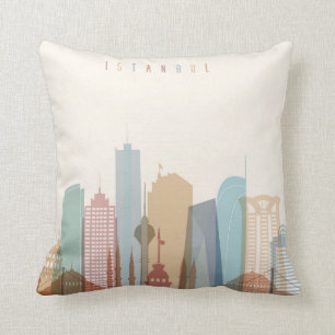Istanbul, Turkey   City Skyline Cushion