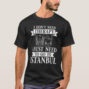 Istanbul Turkey City Skyline Map Travel T-Shirt