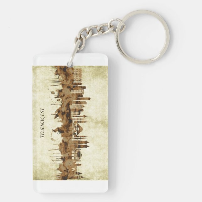 Istanbul Turkey Cityscape Key Ring (Back)