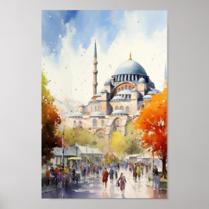 Istanbul Turkey Famous Travel Place Poster