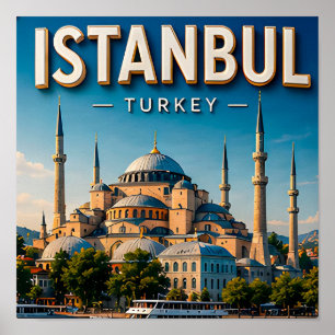 Istanbul Turkey Hagia Sophia Bosphorus Cultural Poster