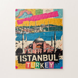 Istanbul Turkey Hagia Sophia Retro Pop Art Travel Jigsaw Puzzle