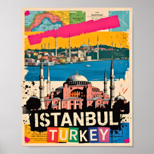Istanbul Turkey Hagia Sophia Retro Pop Art Travel Poster