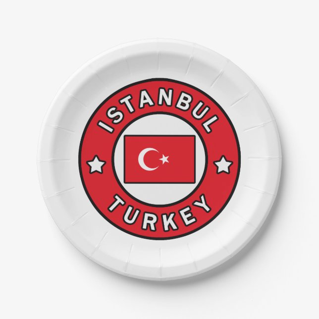 Istanbul Turkey Paper Plate (Front)