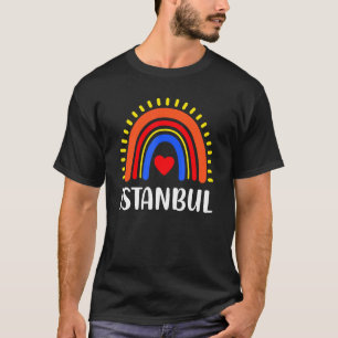 Istanbul Turkey Rainbow Heart For Women T-Shirt
