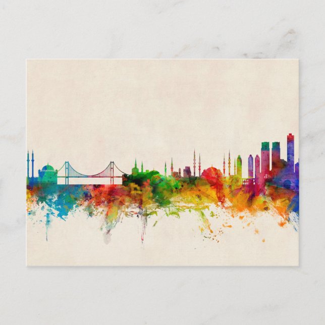 Istanbul Turkey Skyline Postcard (Front)