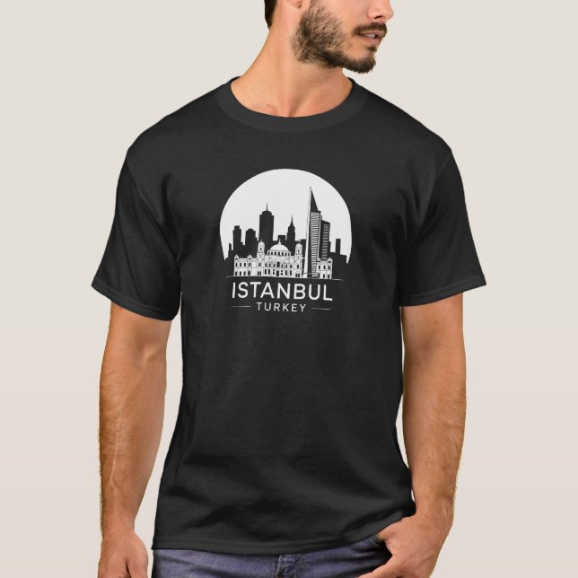Istanbul Turkey Skyline T-Shirt (Front)