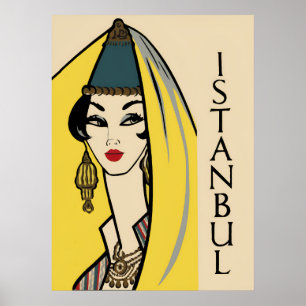 Istanbul, Turkey travel poster