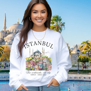 Istanbul Turkey Watercolor City Sweatshirt