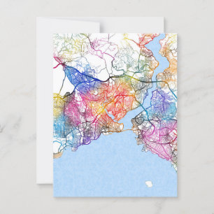 Istanbul Türkiye City Map Postcard