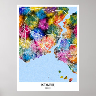 Istanbul Türkiye City Map Poster