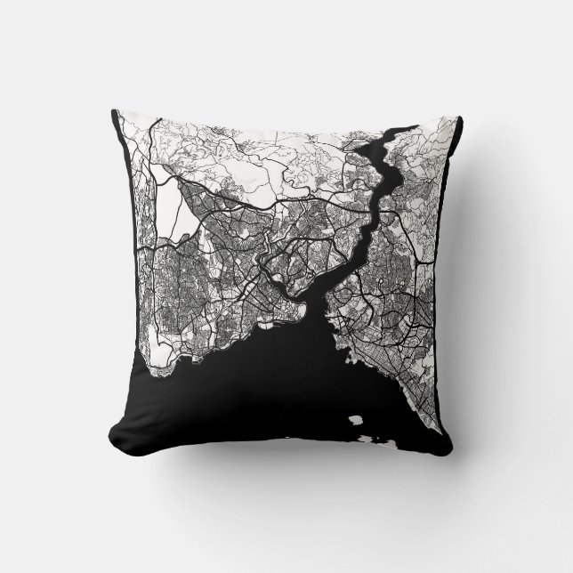 Istanbul Türkiye Map Cushion (Front)