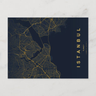 Istanbul Türkiye Map Minimal Postcard