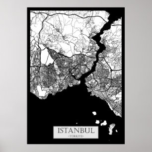 Istanbul Türkiye Map Poster