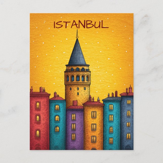 Istanbul Turkiye Travel Postcard (Front)