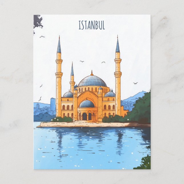 Istanbul Turkiye Travel Postcard (Front)