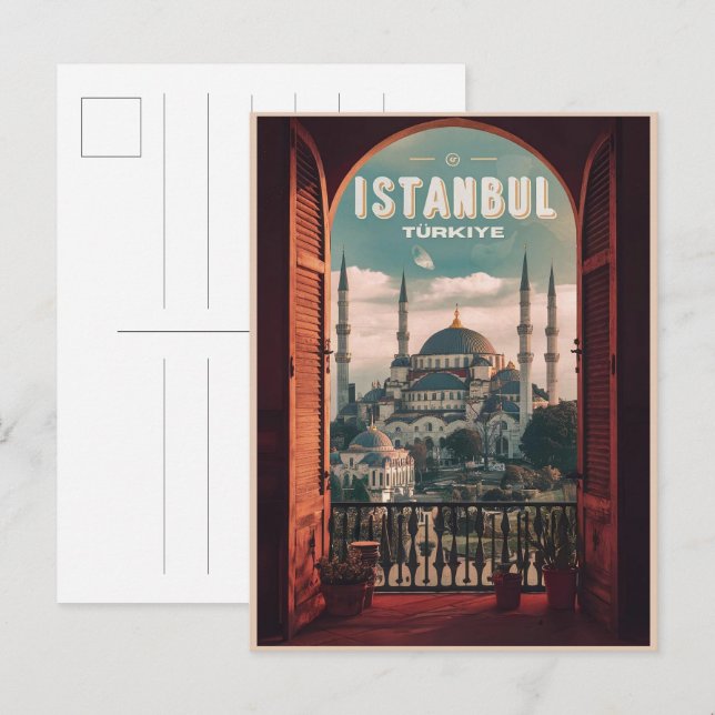 Istanbul turkiye travel vintage souvenirs gifts postcard (Front/Back)