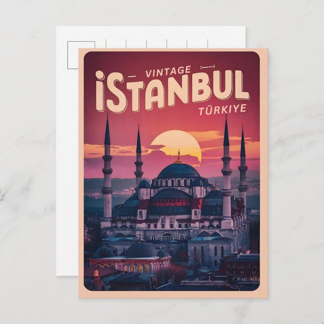 Istanbul turkiye travel vintage souvenirs gifts postcard (Front/Back)