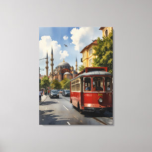 Istanbul watercolor art canvas print