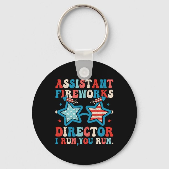 Istant Fireworks Director Funny 4th Of July Men Wo Key Ring (Front)