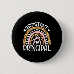 Istant Principal Boho Rainbow Leopard First Day 6 Cm Round Badge