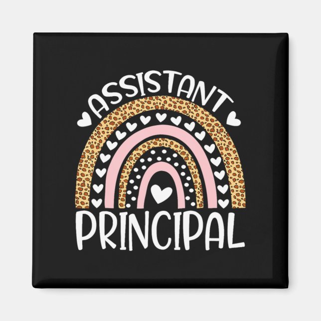 Istant Principal Boho Rainbow Leopard First Day Magnet (Front)