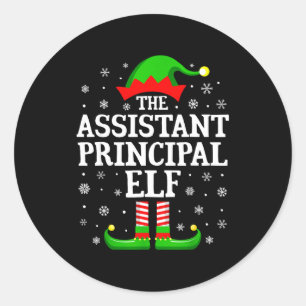 Istant Principal Elf Funny Christmas Family Matchi Classic Round Sticker