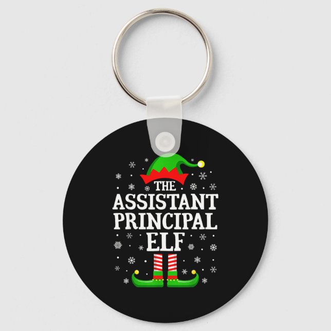 Istant Principal Elf Funny Christmas Family Matchi Key Ring (Front)