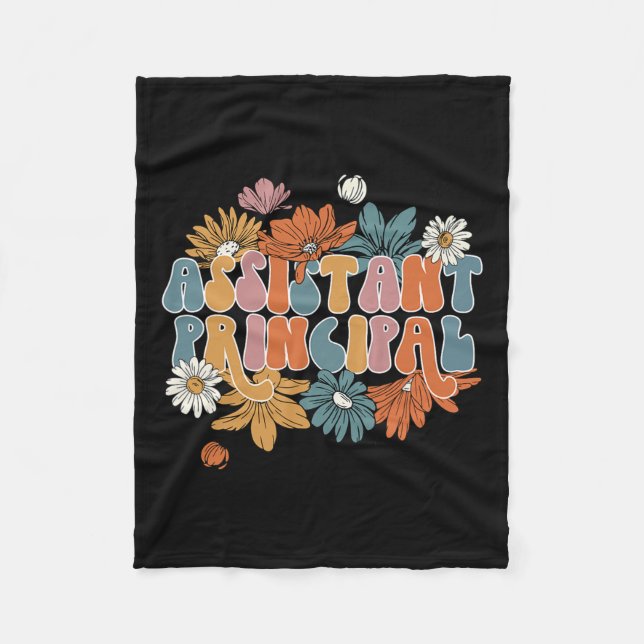 Istant Principal Hello Fall Autumn Thanksgiving  Fleece Blanket (Front)