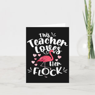 Istant Principal Loves Her Flock Flamingo Teacher  Card