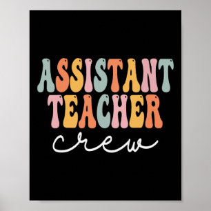 Istant Teacher Crew Retro Groovy First Day Of Scho Poster