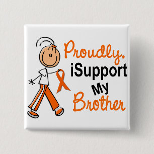 iSupport 1 SFT Leukaemia MS Kidney Cancer BROTHER 15 Cm Square Badge
