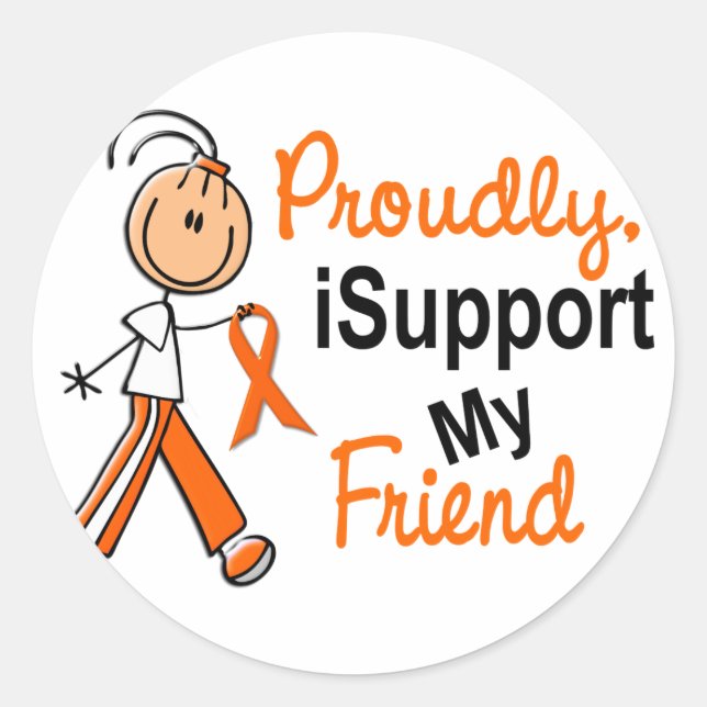 iSupport 1 SFT Leukaemia MS Kidney Cancer FRIEND Classic Round Sticker (Front)
