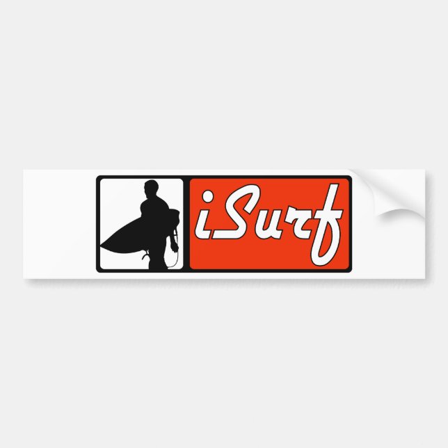 iSurf Red Bumper Sticker (Front)