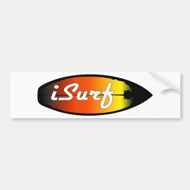 iSurf Surfboard Bumper Sticker (Front)