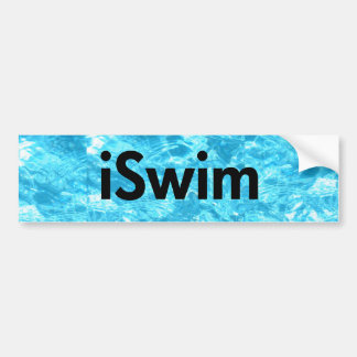 iswim pool background, iSwim (black) Bumper Sticker
