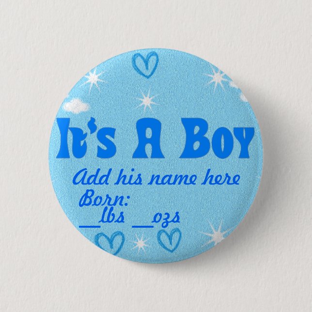 It' a Boy_ 6 Cm Round Badge (Front)