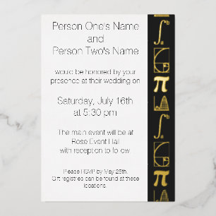 It Adds Up in Black Foil Invitation