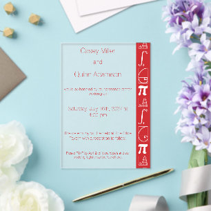 It Adds Up in Cherry Acrylic Wedding Invitations