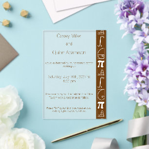It Adds Up in Chocolate Acrylic Wedding  Invitations