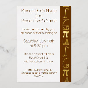 It Adds Up in Chocolate Foil Invitation