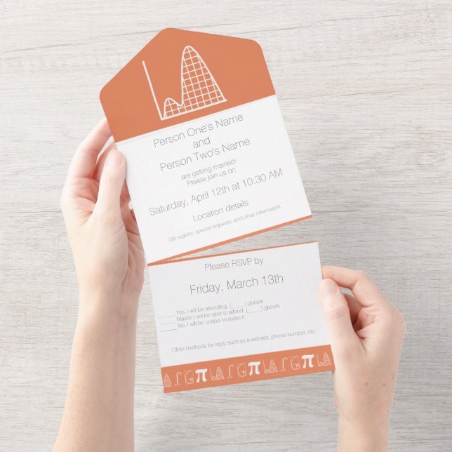 It Adds Up in Coral All In One Invitation (Tearaway)