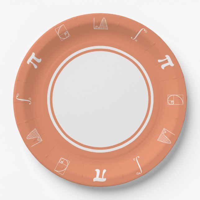 It Adds Up in Coral Paper Plate (Front)