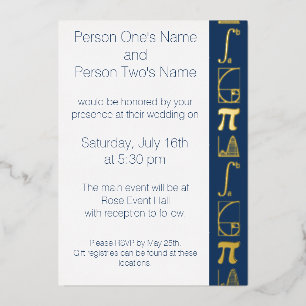 It Adds Up in Navy Foil Invitation