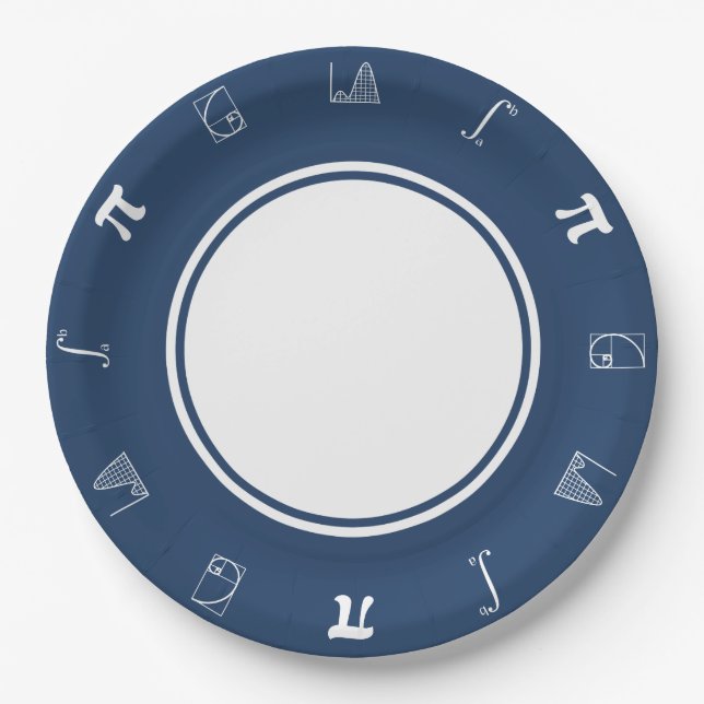 It Adds Up in Navy Paper Plate (Front)