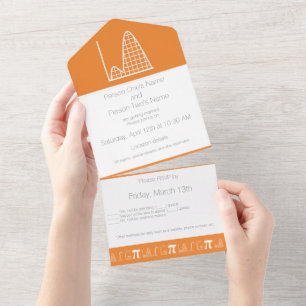 It Adds Up in Orange All In One Invitation