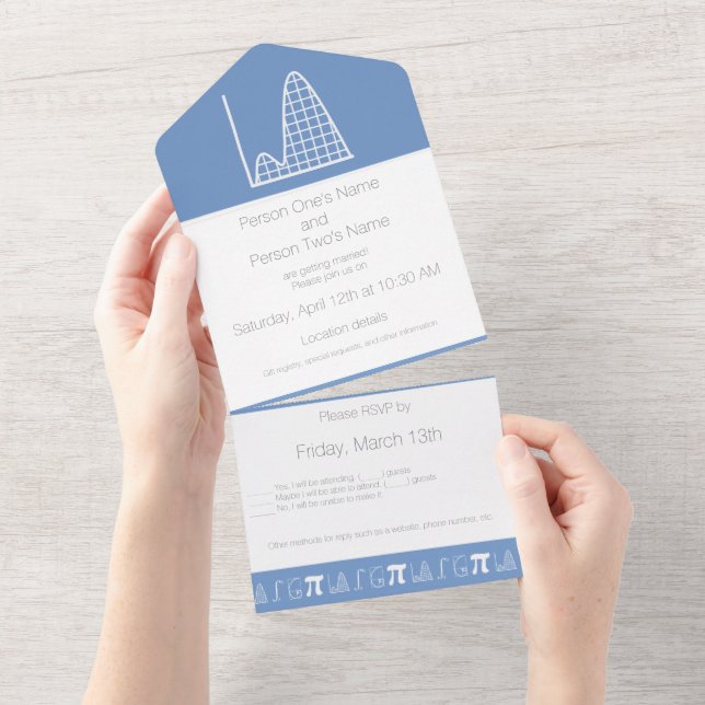 It Adds Up in Periwinkle All In One Invitation (Tearaway)