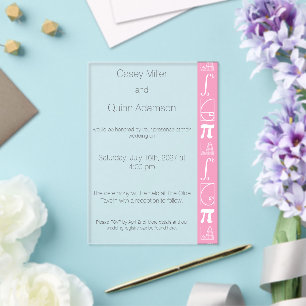 It Adds Up in Petal Pink Acrylic Wedding Invitations